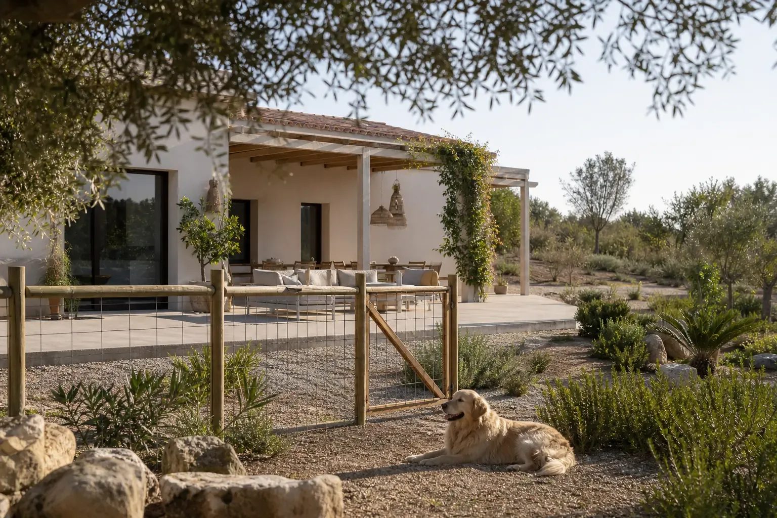 Ferienhaus mit Hund und eingezäuntem Grundstück im Ausland