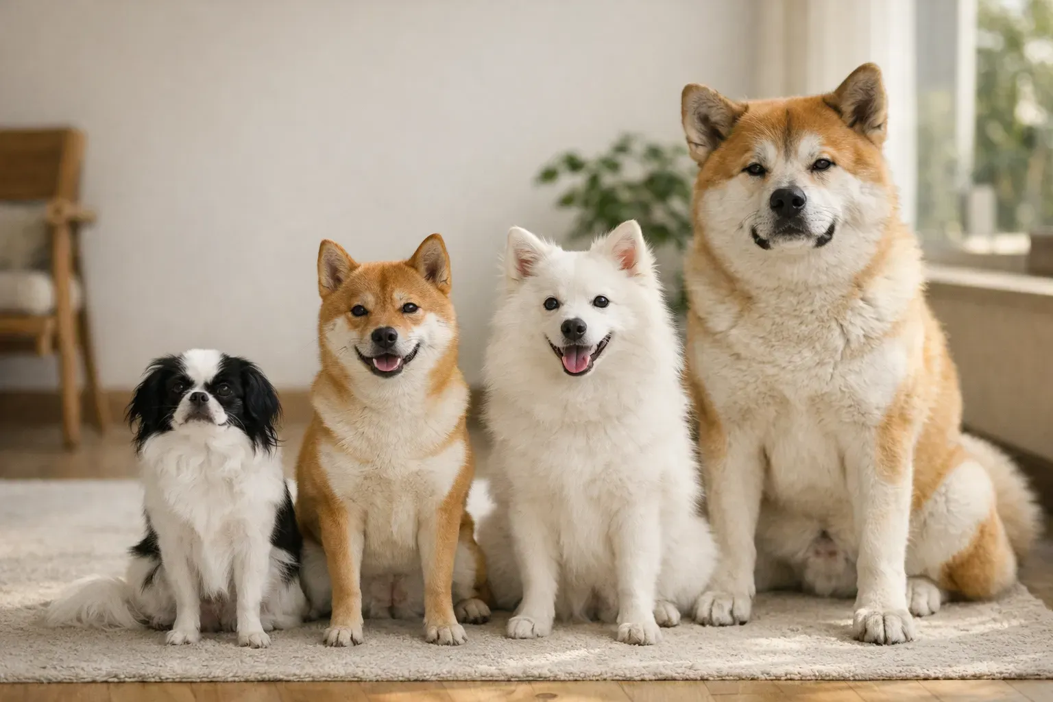 Japanische Hunderassen Größenvergleich – vom kleinen Japan Chin bis zum großen Akita