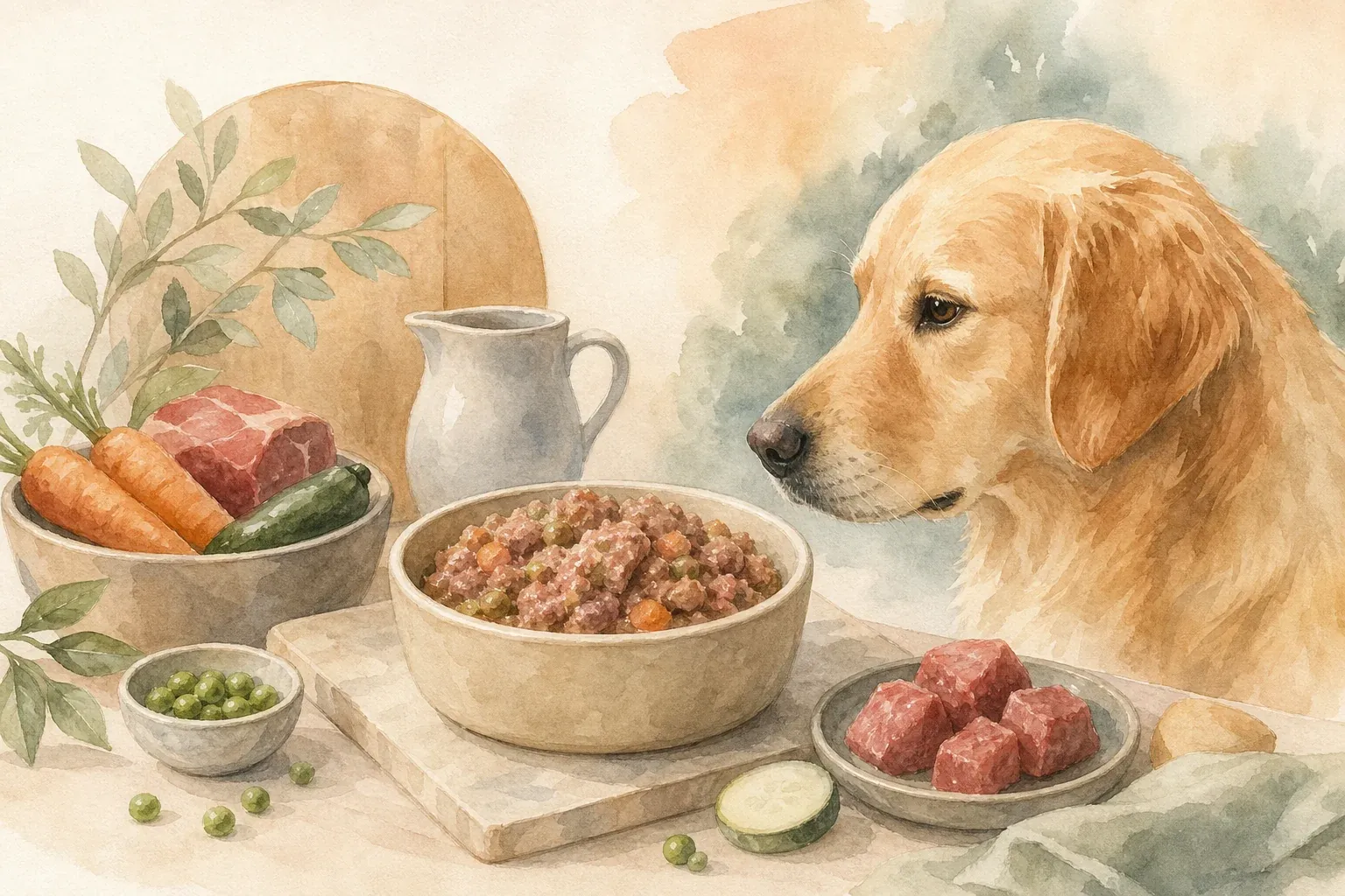 Verschiedene Nassfutter Dosen für Hunde nebeneinander auf einem Tisch